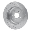 R1 07-12 Hyundai Veracruz Rear Left Drilled & Slotted Silver Brake Rotor