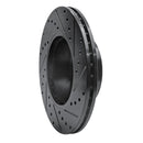 R1 06-13 BMW 125i (Mexico) Front Left Drilled & Slotted Black Brake Rotor