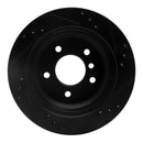 R1 96-03 BMW 525I (USA/Canada) Rear Left Drilled & Slotted Black Brake Rotor