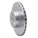 R1 83-89 Subaru BRAT Front Right Drilled & Slotted Silver Brake Rotor