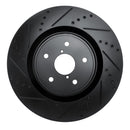 R1 18-24 Subaru WRX Front & Rear Drilled & Slotted Black Brake Rotor Set