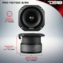 DS18 4in Super Bullet Tweeter 200 Watts RMS 1.5in Titanium Vc 8 ohm Black