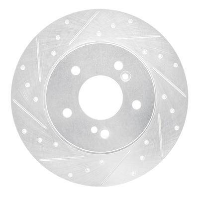 R1 96-98 Mercedes-Benz SL320 Rear Left Drilled & Slotted Silver Brake Rotor