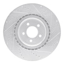 R1 07-14 Ford Mustang Front Drilled & Slotted Silver Brake Rotor Set
