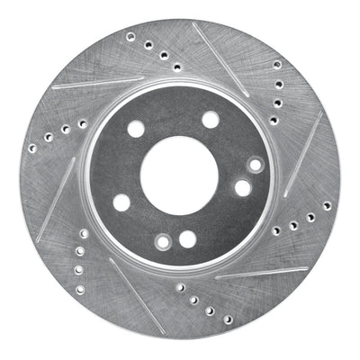 R1 96-15 Mercedes-Benz SLK230 Front Right Drilled & Slotted Silver Brake Rotor