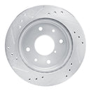 R1 84-85 Mazda RX-7 Rear Right Drilled & Slotted Silver Brake Rotor