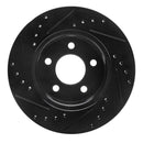 R1 90-99 Jeep Cherokee Front Right Drilled & Slotted Black Brake Rotor