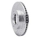 R1 03-06 Kia SORENTO Front Left Drilled & Slotted Silver Brake Rotor