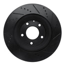 R1 04-11 Mazda RX-8 Rear Left Drilled & Slotted Black Brake Rotor