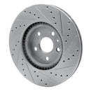 R1 08-17 Cadillac CTS Front Left Drilled & Slotted Silver Brake Rotor