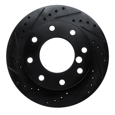 R1 75-79 Dodge W200 Front Left Drilled & Slotted Black Brake Rotor