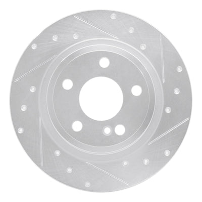 R1 14-20 Infiniti QX30 Rear Right Drilled & Slotted Silver Brake Rotor