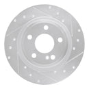 R1 14-20 Infiniti QX30 Rear Right Drilled & Slotted Silver Brake Rotor