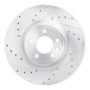 R1 18-24 Land Rover Range Rover Front Left Drilled & Slotted Silver Brake Rotor