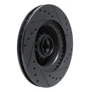 R1 70-72 Dodge Challenger Front Left Drilled & Slotted Black Brake Rotor
