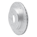 R1 86-91 Mazda RX-7 Rear Right Drilled & Slotted Silver Brake Rotor