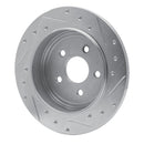 R1 88-95 Chrysler Daytona Rear Left Drilled & Slotted Silver Brake Rotor