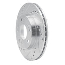 R1 87-93 Mercedes-Benz 190D Front Left Drilled & Slotted Silver Brake Rotor