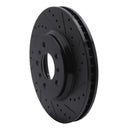 R1 06-16 Buick Lucerne Front Right Drilled & Slotted Black Brake Rotor