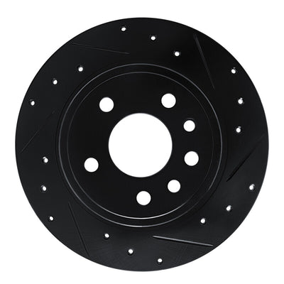 R1 97-01 Cadillac CATERA Rear Right Drilled & Slotted Black Brake Rotor