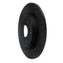 R1 18-25 Honda Odyssey Rear Left Drilled & Slotted Black Brake Rotor