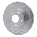 R1 1984-1987 Pontiac Fiero Rear Right Drilled & Slotted Silver Brake Rotor