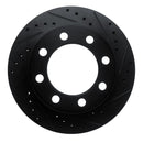 R1 89-93 Dodge D250 Front Right Drilled & Slotted Black Brake Rotor
