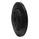 R1 03-14 Volvo XC90 Rear Left Drilled & Slotted Black Brake Rotor