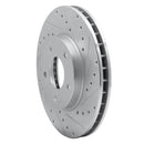 R1 97-03 Jaguar XK8 Front Right Drilled & Slotted Silver Brake Rotor