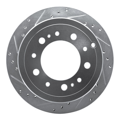 R1 98-07 Lexus LX470 Rear Left Drilled & Slotted Silver Brake Rotor