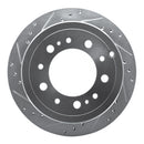 R1 98-07 Lexus LX470 Rear Left Drilled & Slotted Silver Brake Rotor