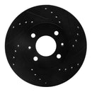 R1 06-12 Dodge Attitude (Mexico) Front Right Drilled & Slotted Black Brake Rotor