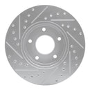 R1 97-03 Jaguar XK8 Front Right Drilled & Slotted Silver Brake Rotor