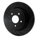 R1 05-23 Infiniti G25 Front & Rear Drilled & Slotted Black Brake Rotor Set