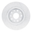R1 22-25 Jeep Grand Cherokee Rear Left Drilled & Slotted Silver Brake Rotor