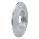 R1 2021-2025 Acura TLX Rear Right Drilled & Slotted Silver Brake Rotor
