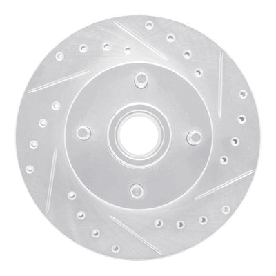 R1 78-93 Ford Granada Front Right Drilled & Slotted Silver Brake Rotor