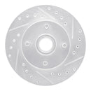 R1 78-93 Ford Granada Front Right Drilled & Slotted Silver Brake Rotor