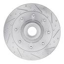R1 98-03 Dodge B3500 / B2500 Front Right Drilled & Slotted Silver Brake Rotor