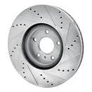 R1 07-15 Infiniti G37 Front Drilled & Slotted Silver Brake Rotor Set