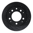 R1 69-83 Porsche 911 Rear Right Drilled & Slotted Black Brake Rotor