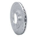 R1 92-98 Hyundai TIBURON Front Left Drilled & Slotted Silver Brake Rotor