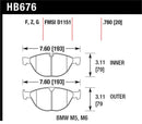 Hawk 06-10 BMW M5/M6 DC60 Front Brake Pads