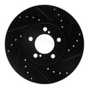 R1 93-07 Ford Taurus (Excl SHO) Front Right Drilled & Slotted Black Brake Rotor