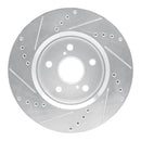 R1 18-22 Toyota C-HR Front Right Drilled & Slotted Silver Brake Rotor