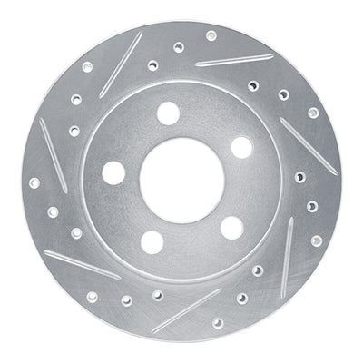 R1 85-89 Dodge SHADOW Front Left Drilled & Slotted Silver Brake Rotor