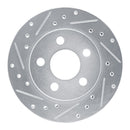 R1 85-89 Dodge SHADOW Front Left Drilled & Slotted Silver Brake Rotor