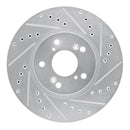 R1 99-14 Acura TSX Front Right Drilled & Slotted Silver Brake Rotor