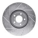 R1 07-15 Infiniti G37 Front Drilled & Slotted Silver Brake Rotor Set