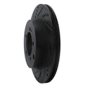 R1 03-06 Mitsubishi Lancer Rear Left Drilled & Slotted Black Brake Rotor